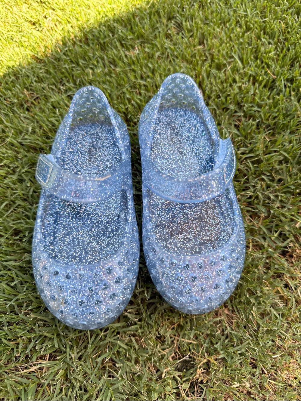 Old Navy Girls' Glitter Jelly Mary Jane Shoes - Blue Size 5